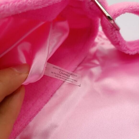 Authentic Chanel Precision Pink Novelty Crossbody Shoulder Bag Pink Fuzzy Tote - Picture 11 of 11